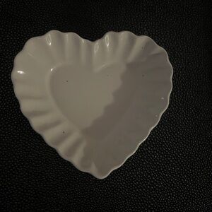 Pottery Barn-Heart-Shaped White Ceramic Dish